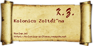 Kolonics Zoltána névjegykártya